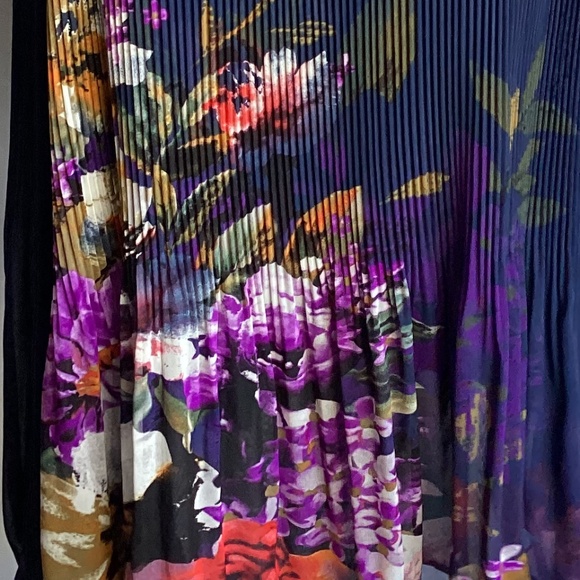 INC Navy peep Shoulder Top with Floral Paatern - Picture 2 of 3